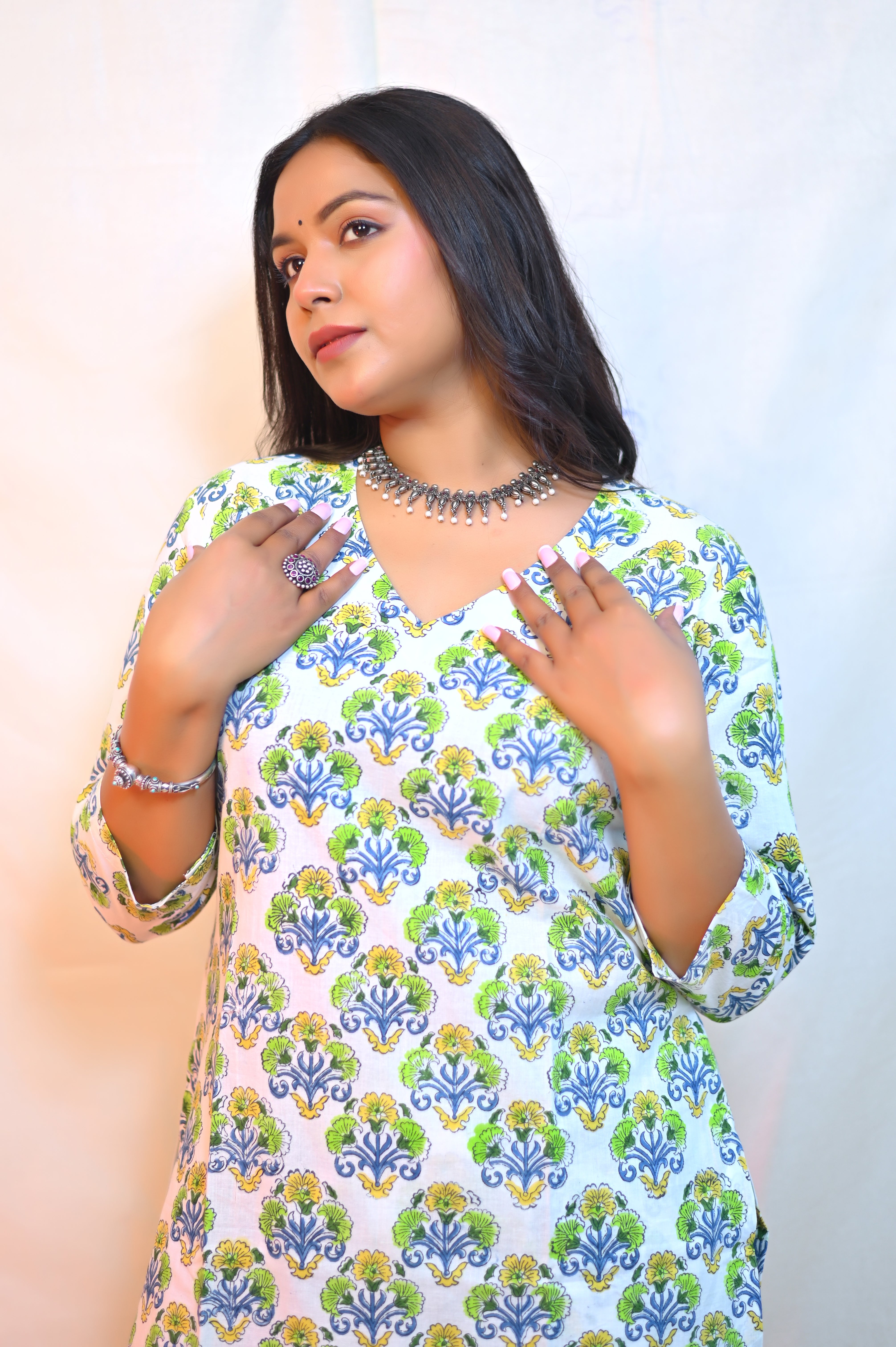 Handblock Printed Kurta With Pant