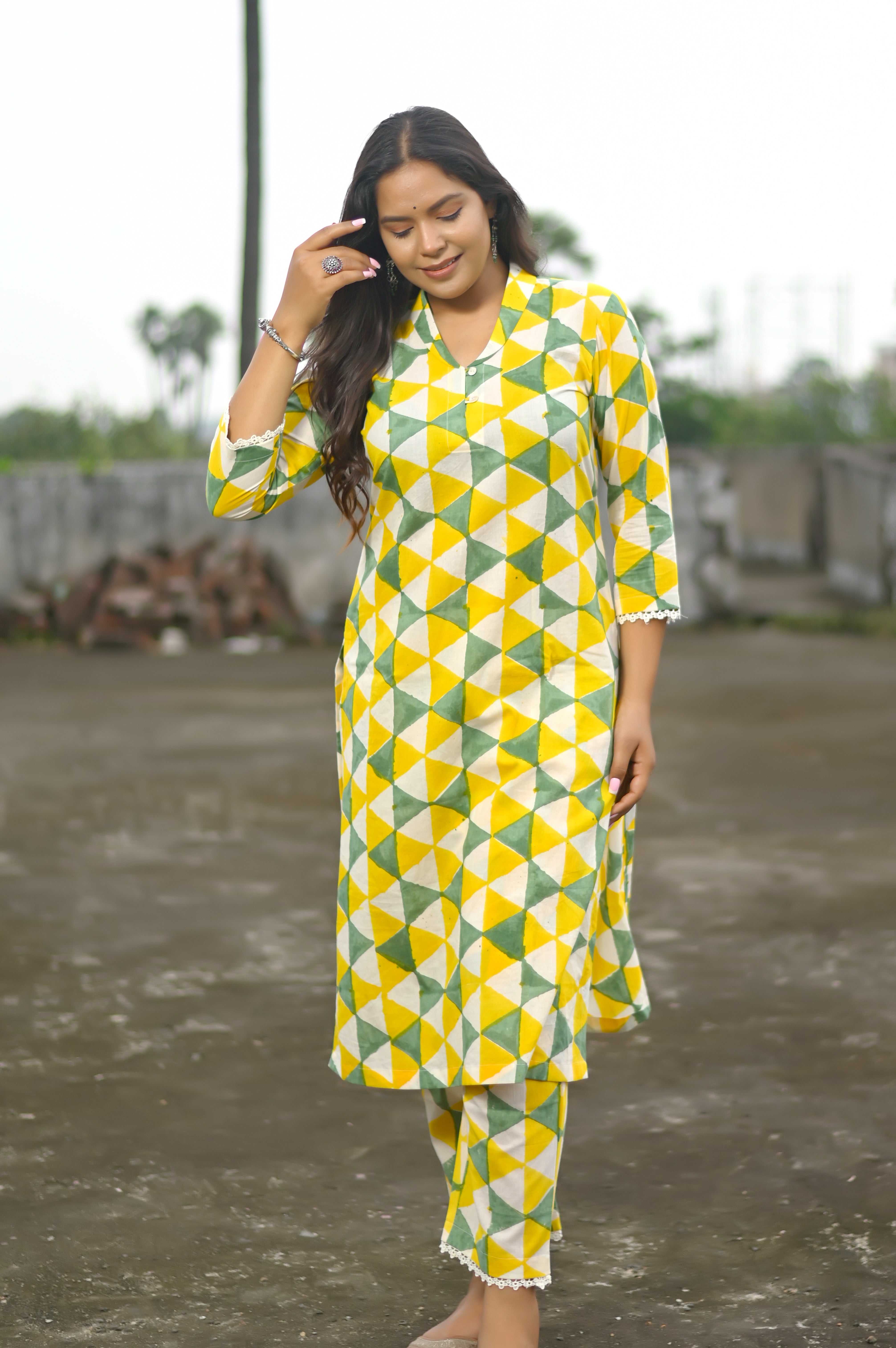 Handblock Printed Kurta With Pant