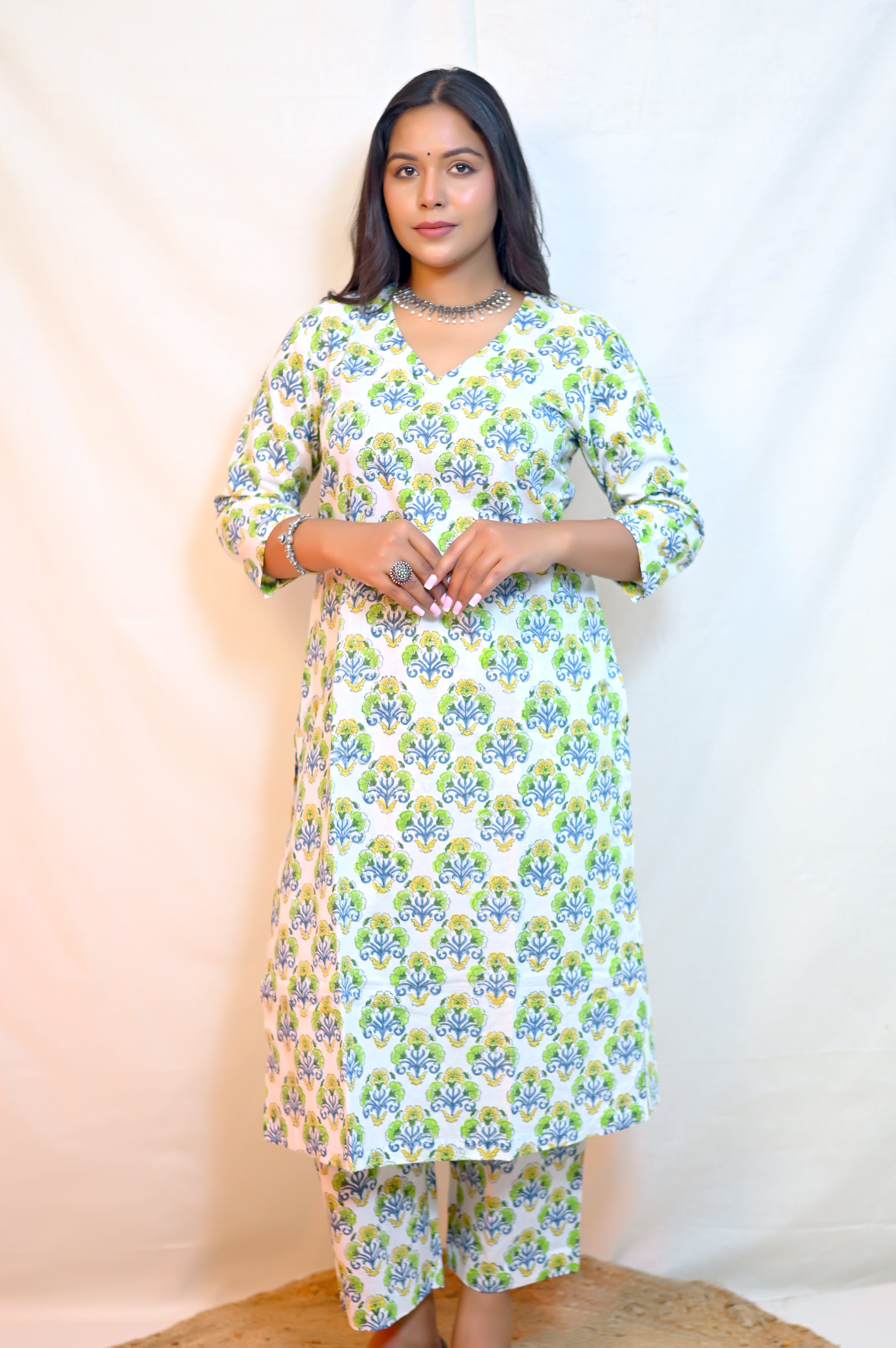 Handblock Printed Kurta With Pant
