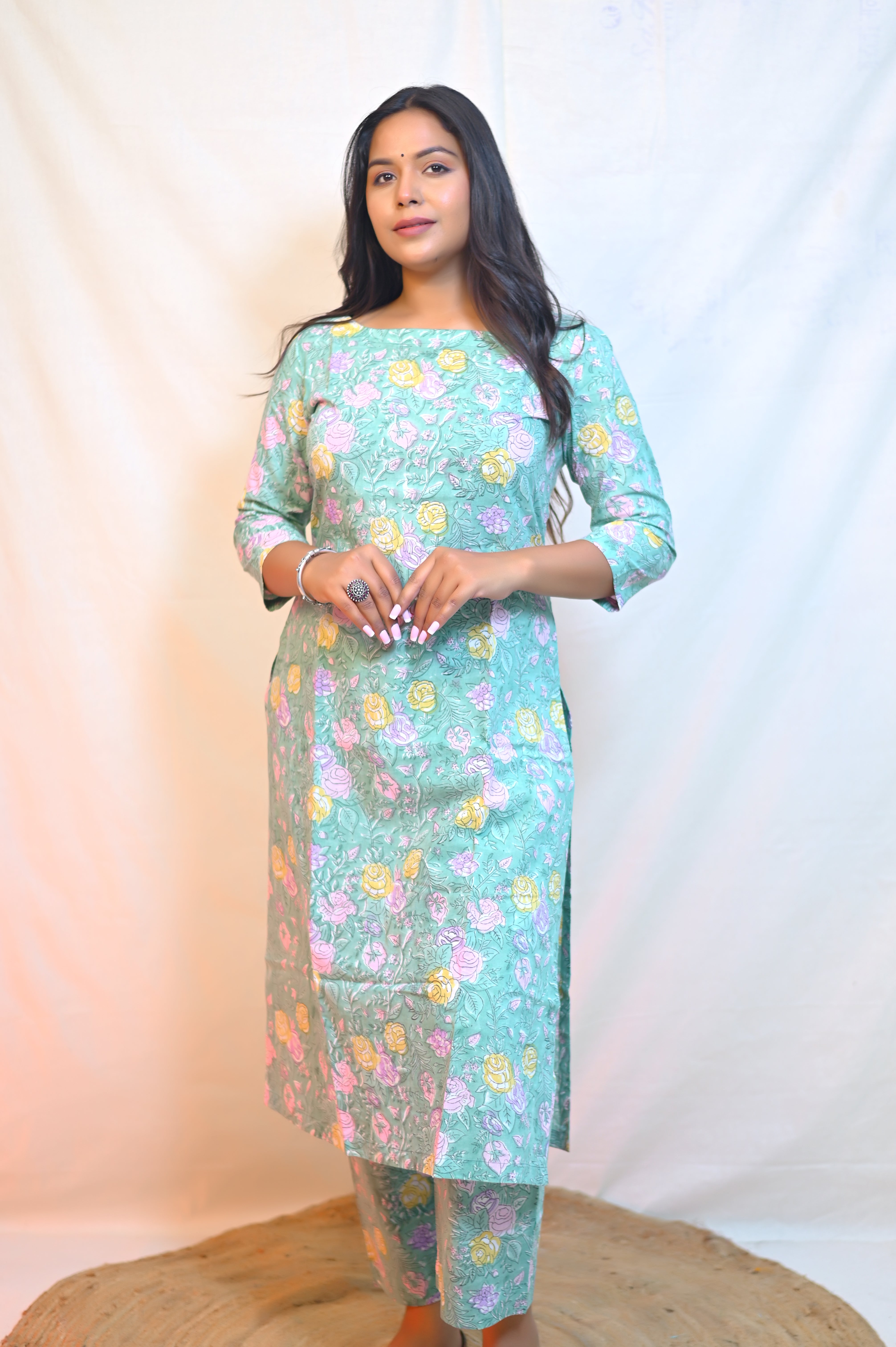 Handblock Printed Kurta With Pant