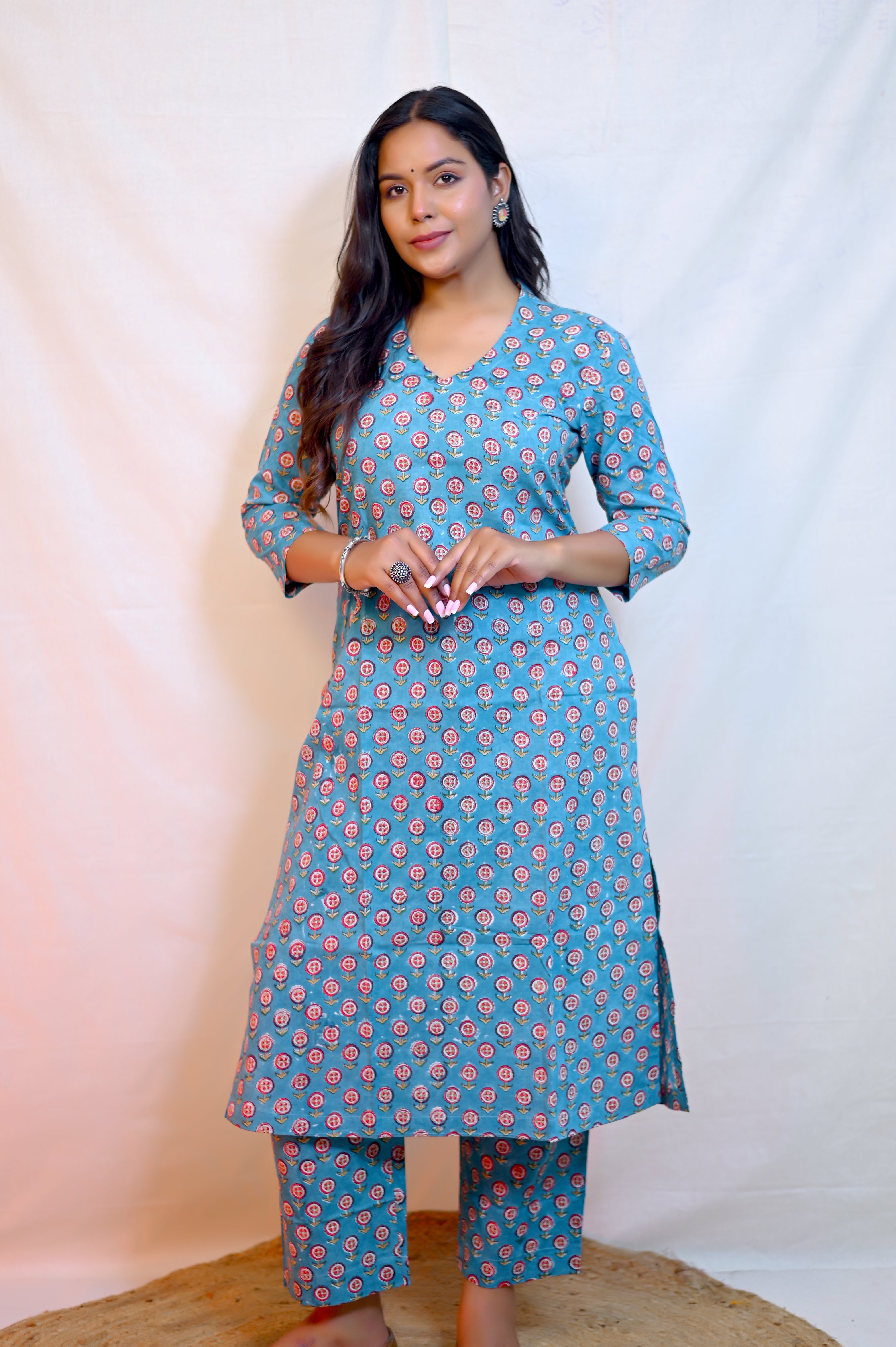 Handblock Printed Kurta With Pant