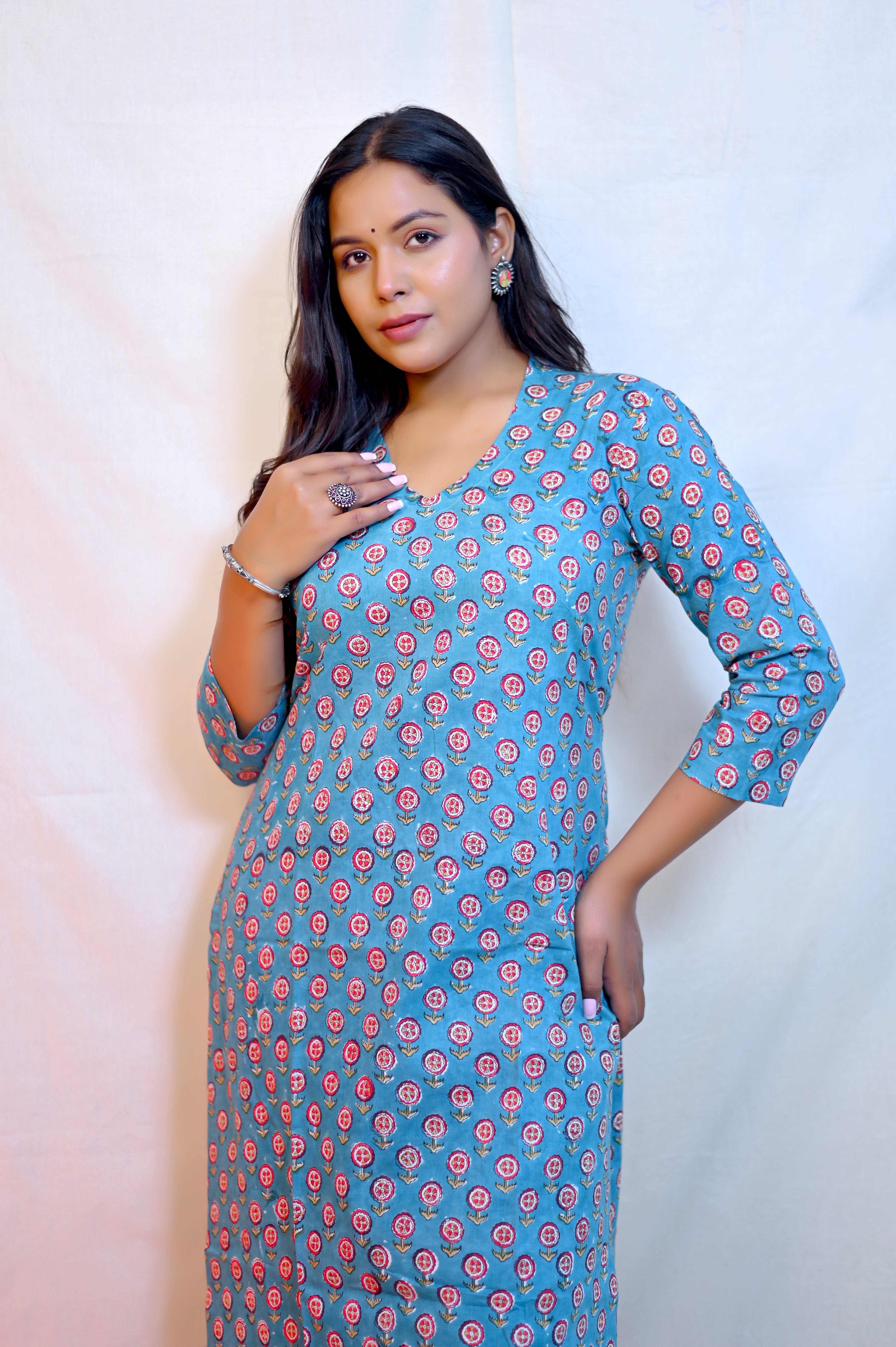 Handblock Printed Kurta With Pant