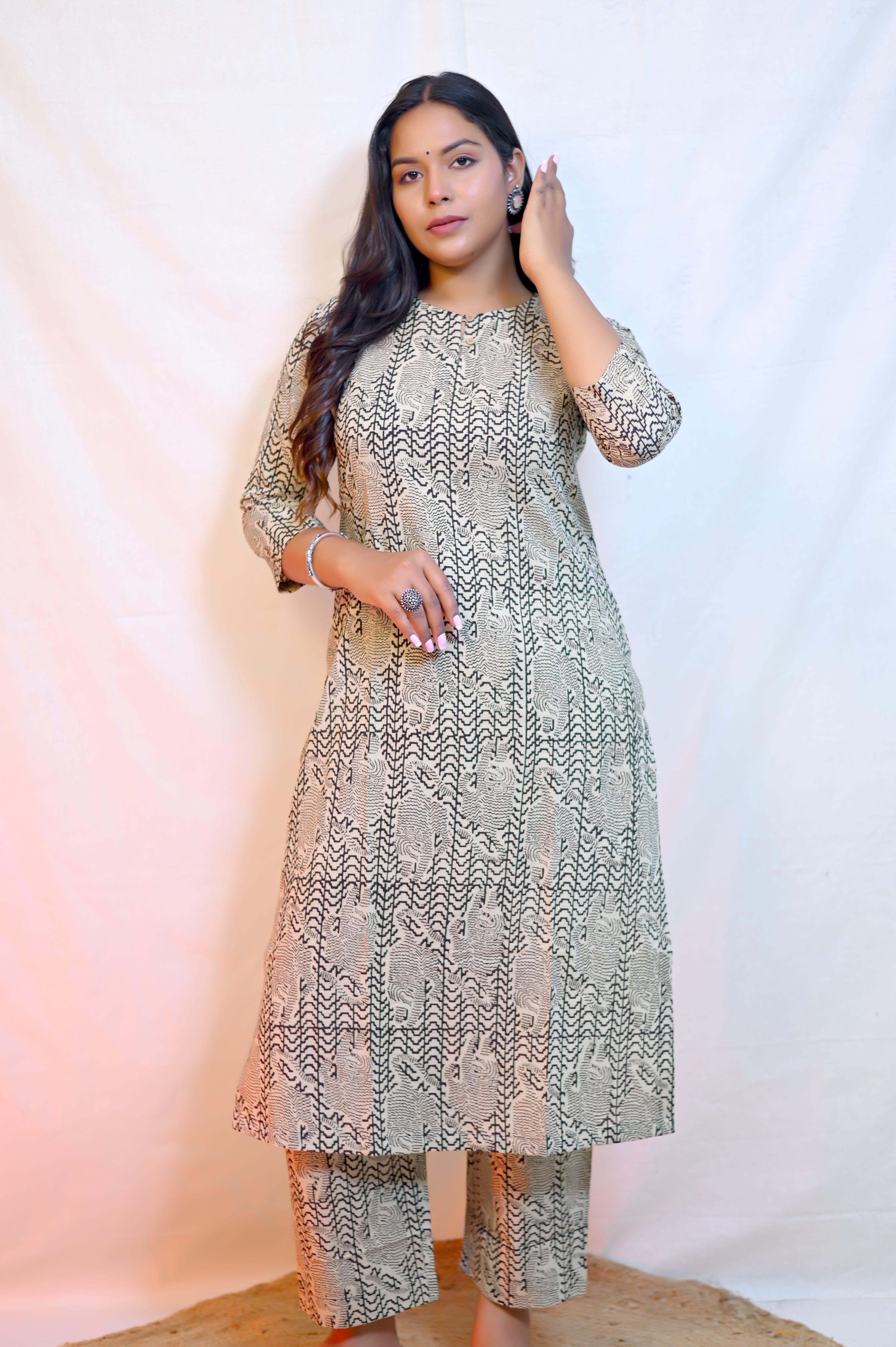Handblock Printed Kurta With Pant